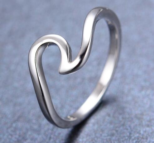 IWO Wave Ring Real 925 Sterling Silver Jewelry