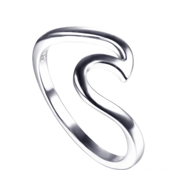 IWO Wave Ring Real 925 Sterling Silver Jewelry