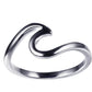 IWO Wave Ring Real 925 Sterling Silver Jewelry